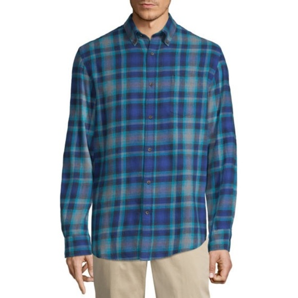 NEW St John's Bay Mens Long Sleeve Flannel Shirt - Picture 2 of 2